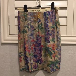 Anthropologie Floral Print Skirt